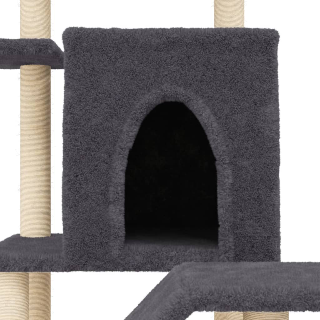 Cat Tree with Sisal Scratching Posts Dark Grey 97 cm