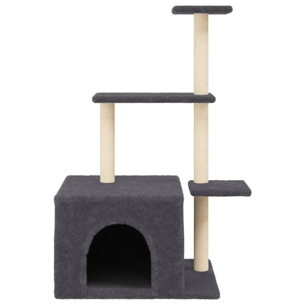 Cat Tree with Sisal Scratching Posts Dark Grey 110 cm