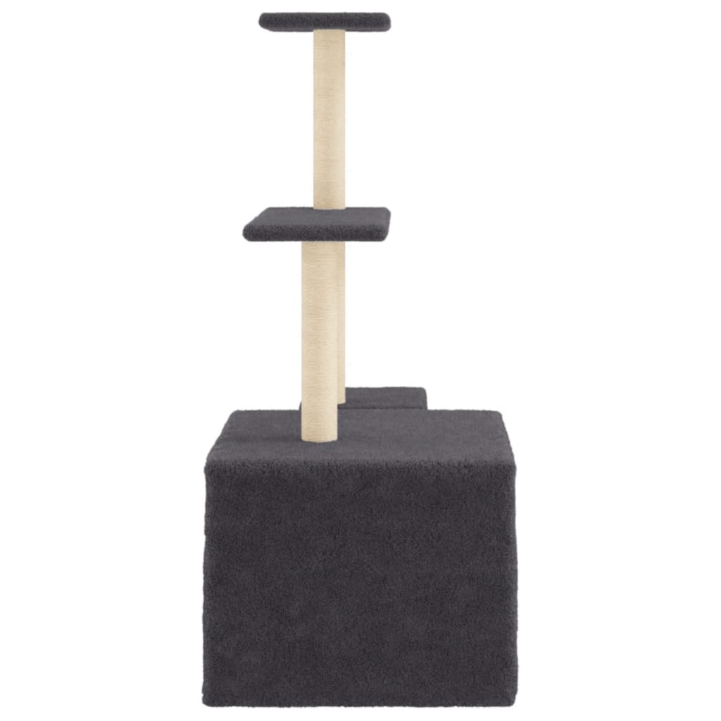 Cat Tree with Sisal Scratching Posts Dark Grey 110 cm