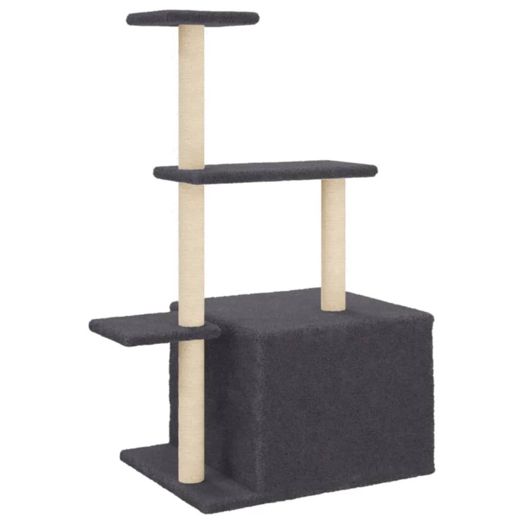 Cat Tree with Sisal Scratching Posts Dark Grey 110 cm