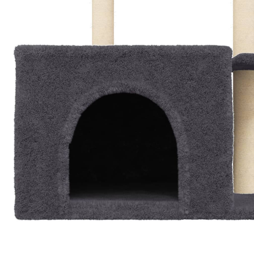 Cat Tree with Sisal Scratching Posts Dark Grey 110 cm