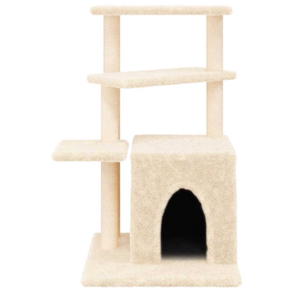 Cat Tree with Sisal Scratching Posts Cream 83.5 cm