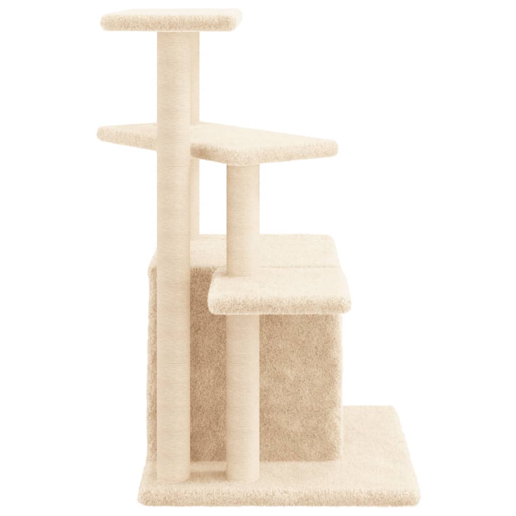 Cat Tree with Sisal Scratching Posts Cream 83.5 cm