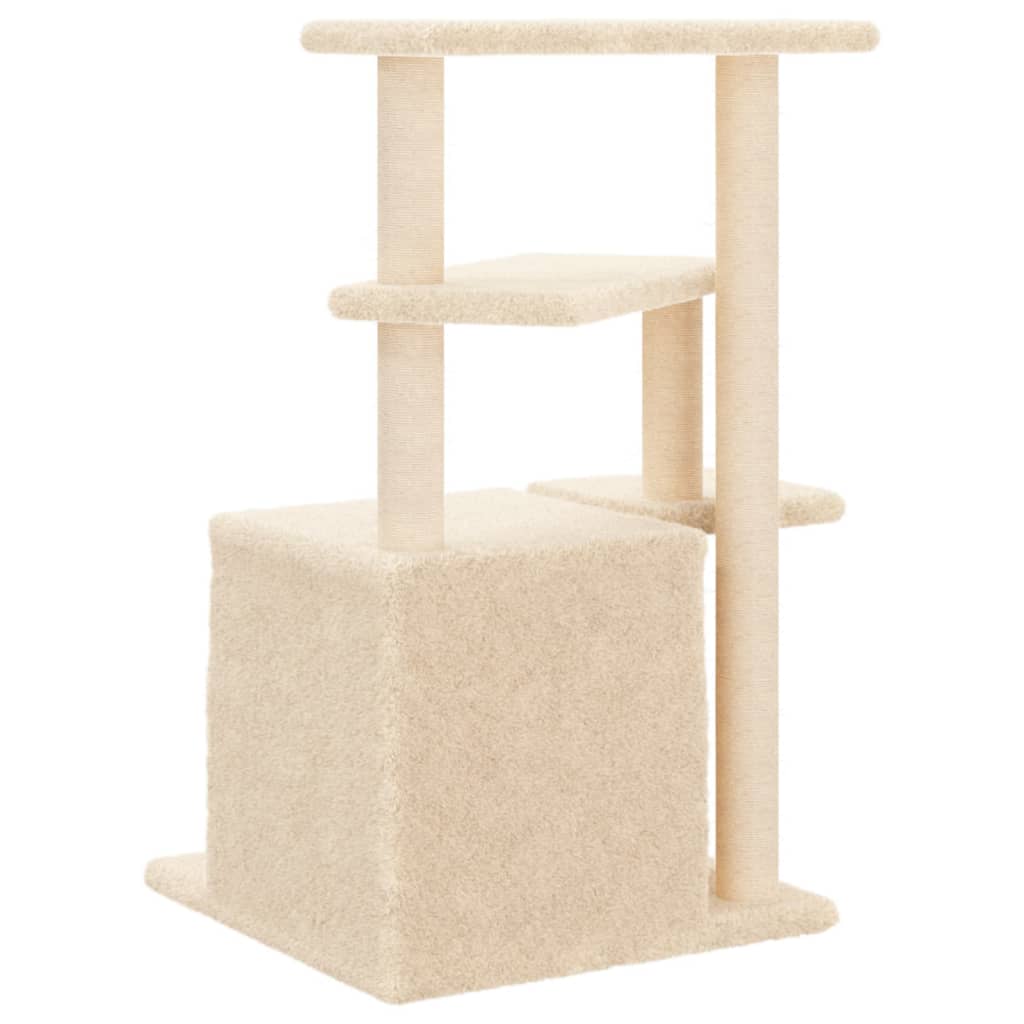 Cat Tree with Sisal Scratching Posts Cream 83.5 cm