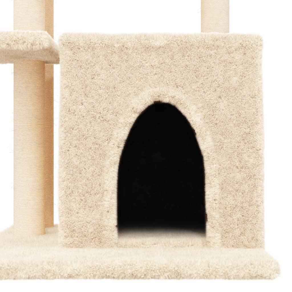 Cat Tree with Sisal Scratching Posts Cream 83.5 cm