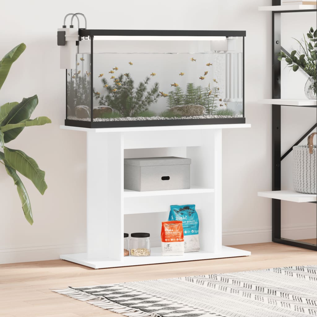 Aquarium Stand High Gloss White 80x35x60 cm Engineered Wood