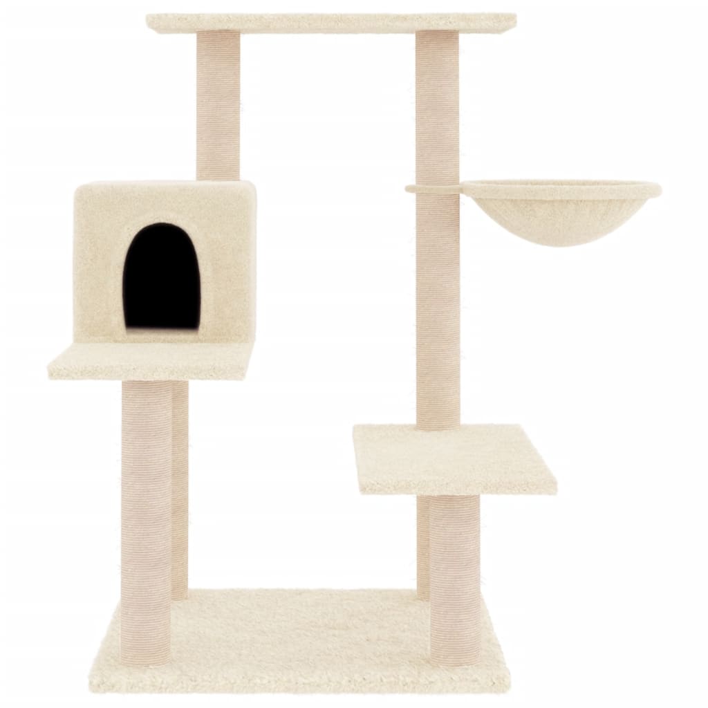 Cat Tree with Sisal Scratching Posts Cream 82.5 cm