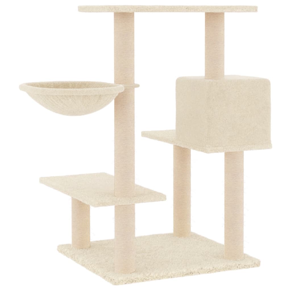 Cat Tree with Sisal Scratching Posts Cream 82.5 cm