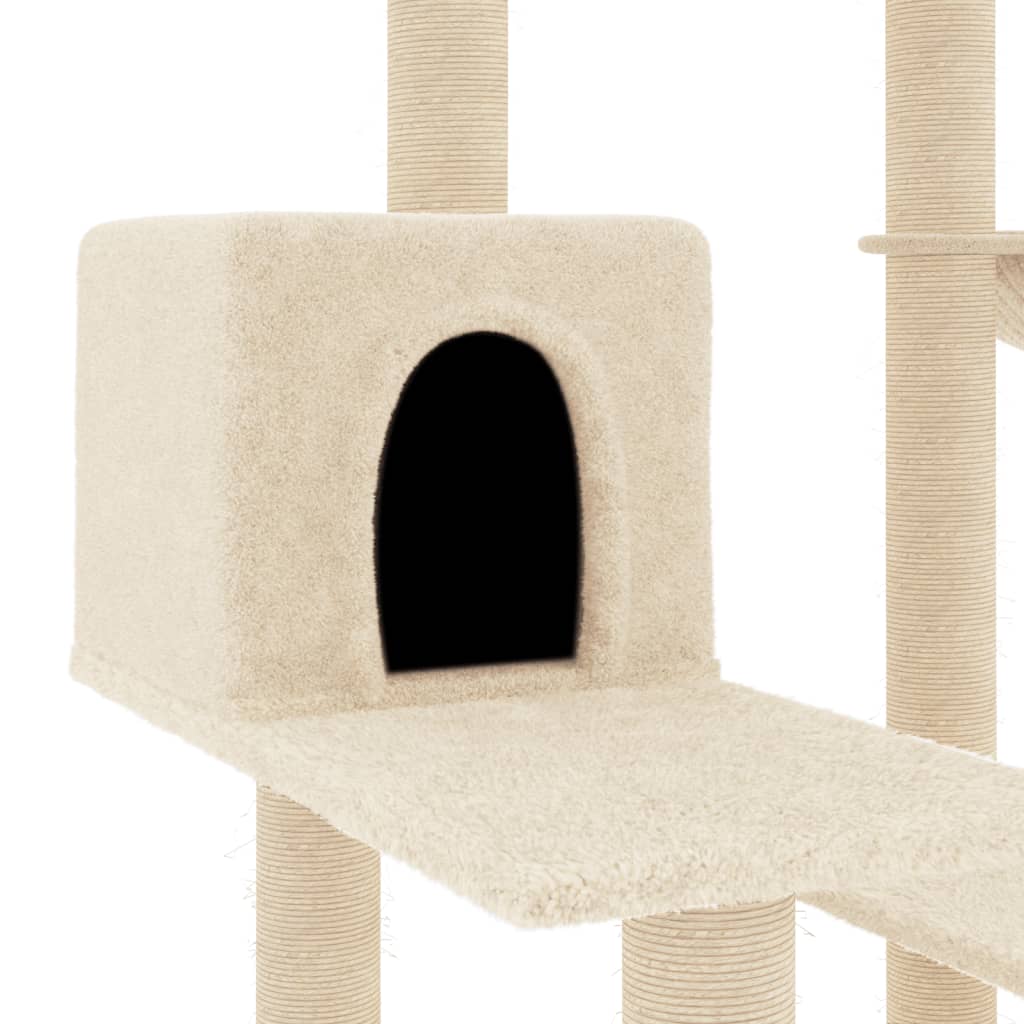 Cat Tree with Sisal Scratching Posts Cream 82.5 cm