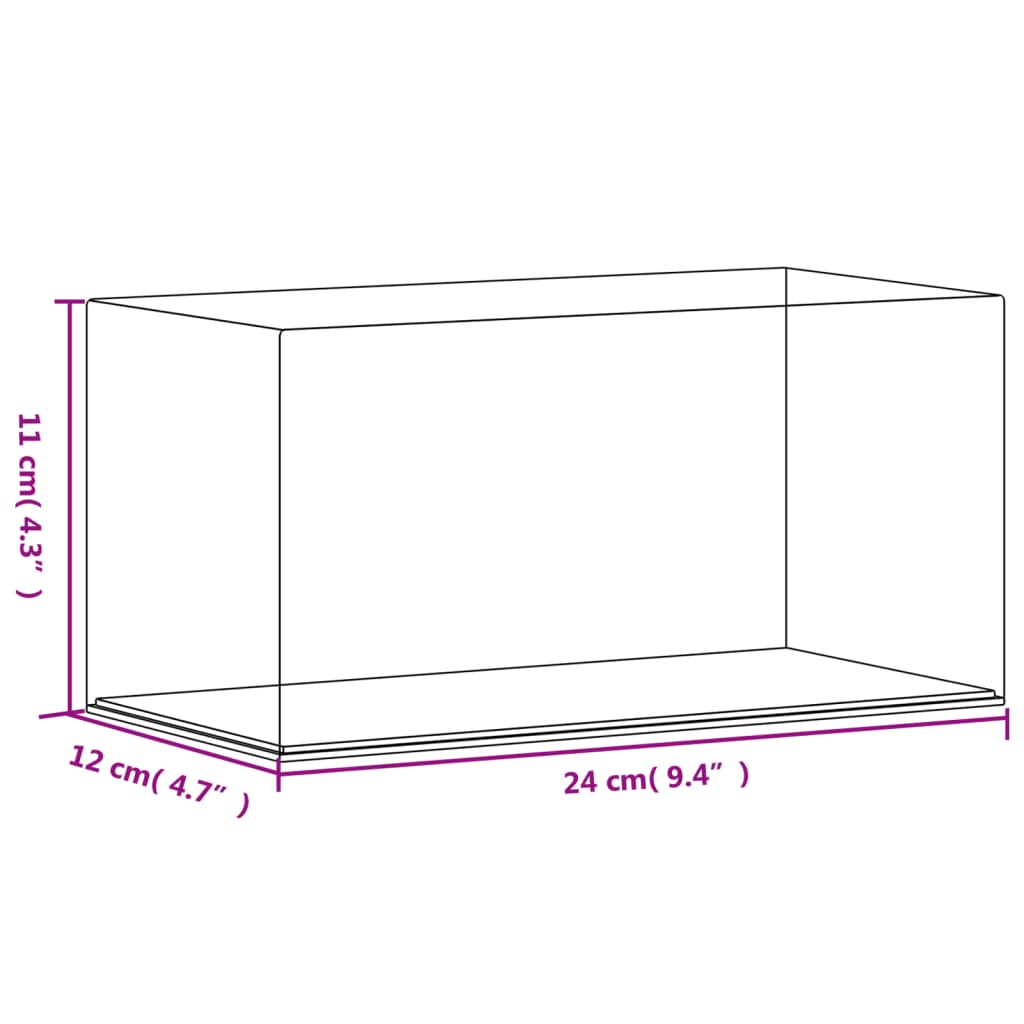 Display Box Transparent 24x12x11 cm Acrylic