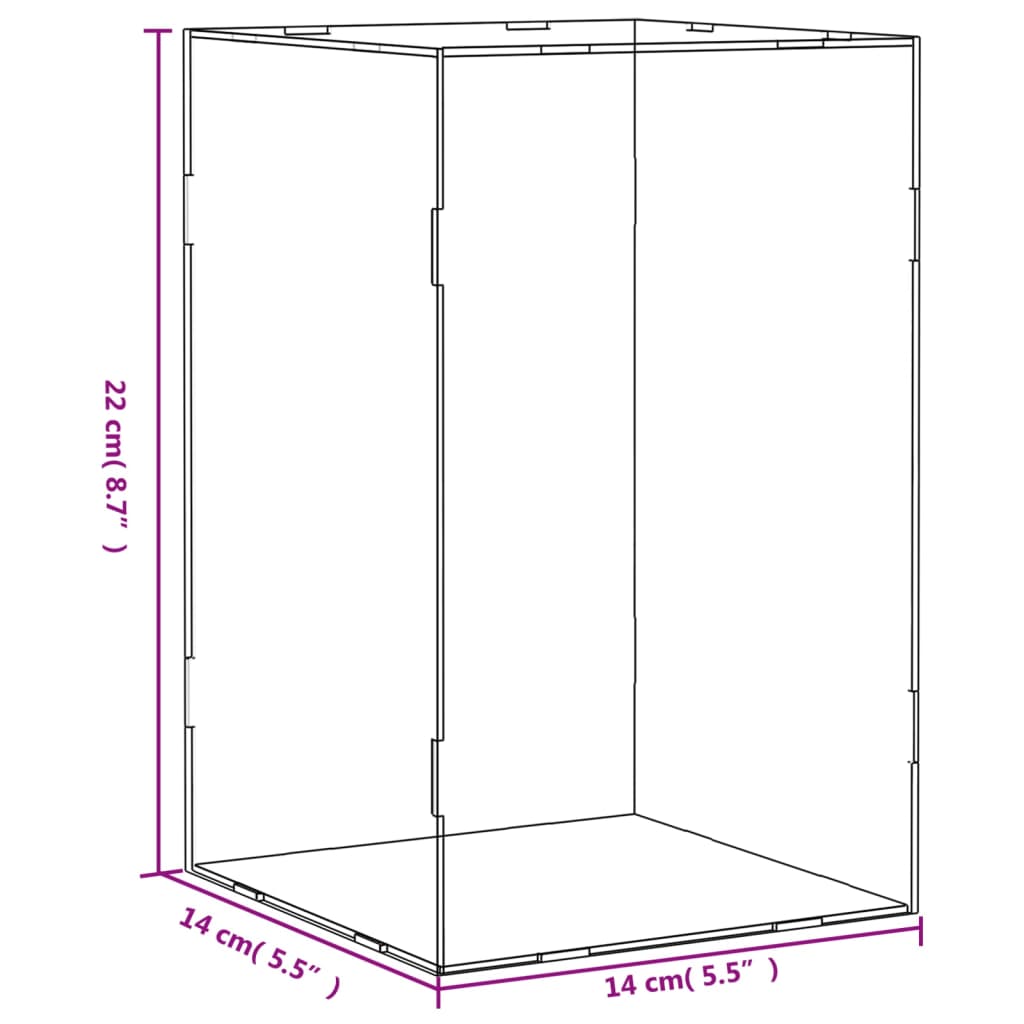 Display Box Transparent 14x14x22 cm Acrylic