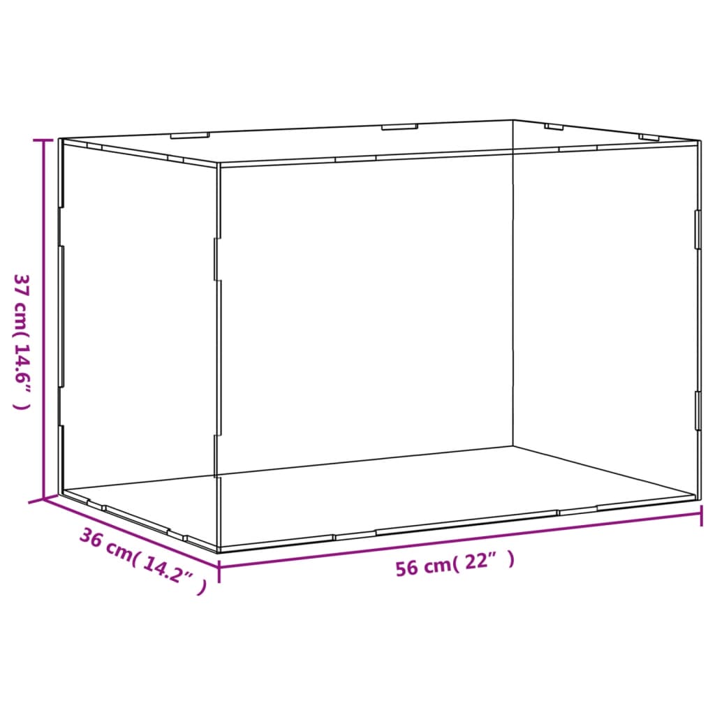 Display Box Transparent 56x36x37 cm Acrylic