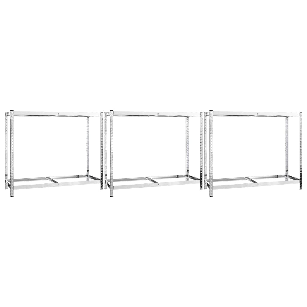 2-Layer Tire Rack 3 pcs Silver 110x40x110 cm Steel