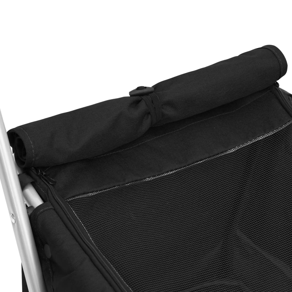 Folding Dog Stroller Black 100x49x96 cm Linen Fabric