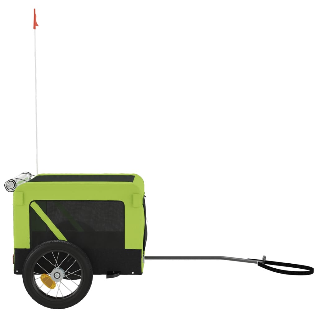 Pet Bike Trailer Green and Black Oxford Fabric and Iron