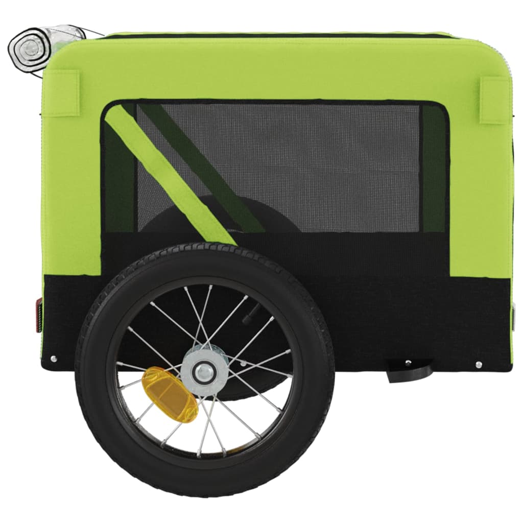 Pet Bike Trailer Green and Black Oxford Fabric and Iron