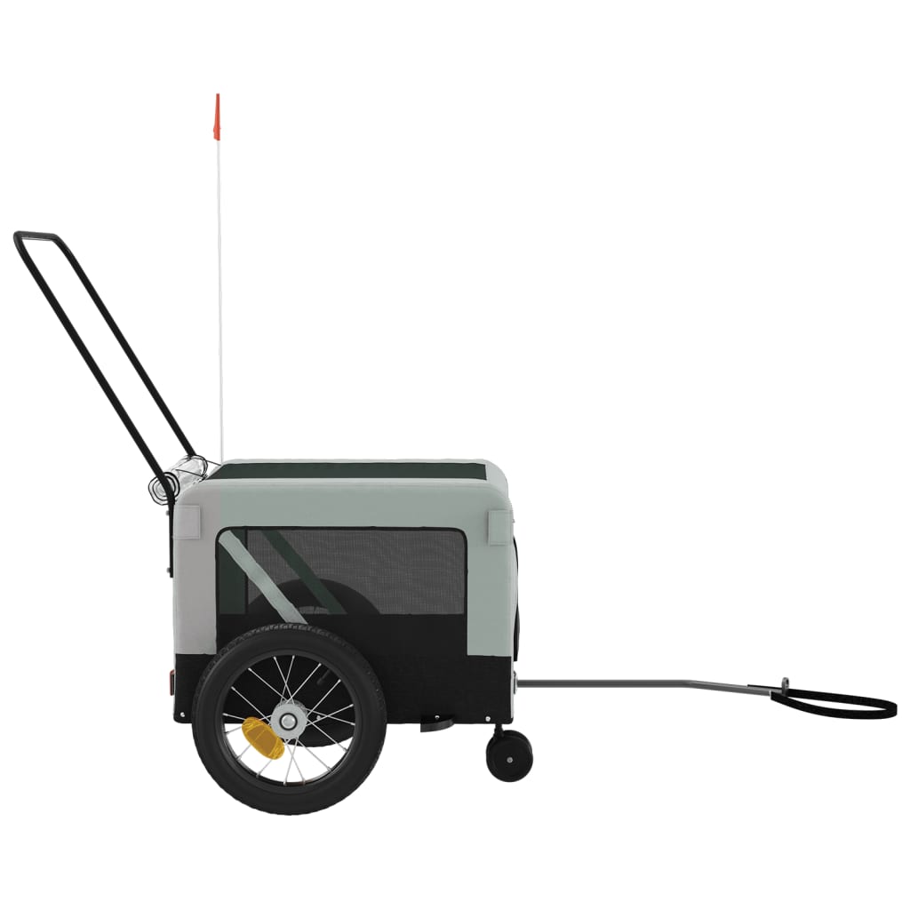 Pet Bike Trailer Grey and Black Oxford Fabric and Iron