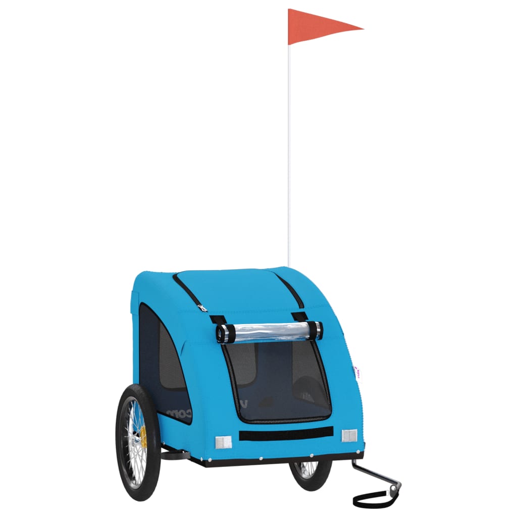 Pet Bike Trailer Blue Oxford Fabric and Iron