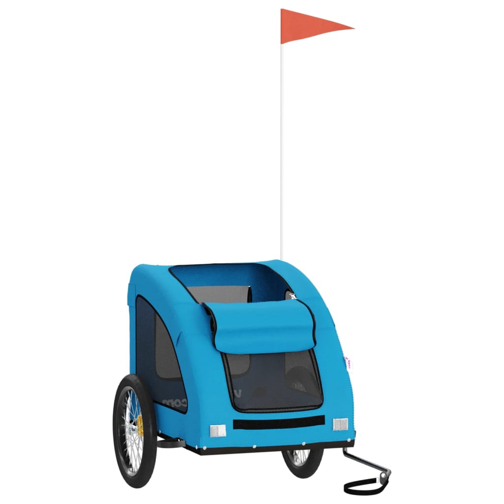 Pet Bike Trailer Blue Oxford Fabric and Iron