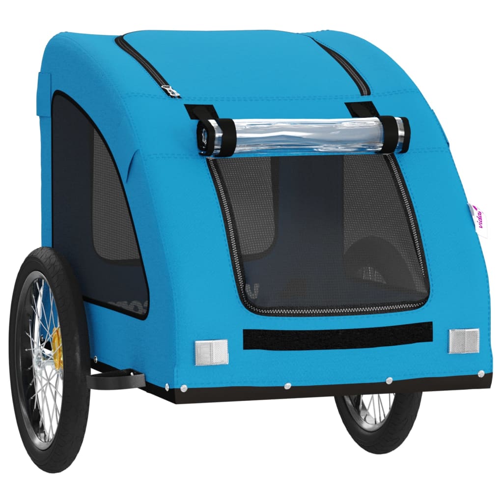 Pet Bike Trailer Blue Oxford Fabric and Iron