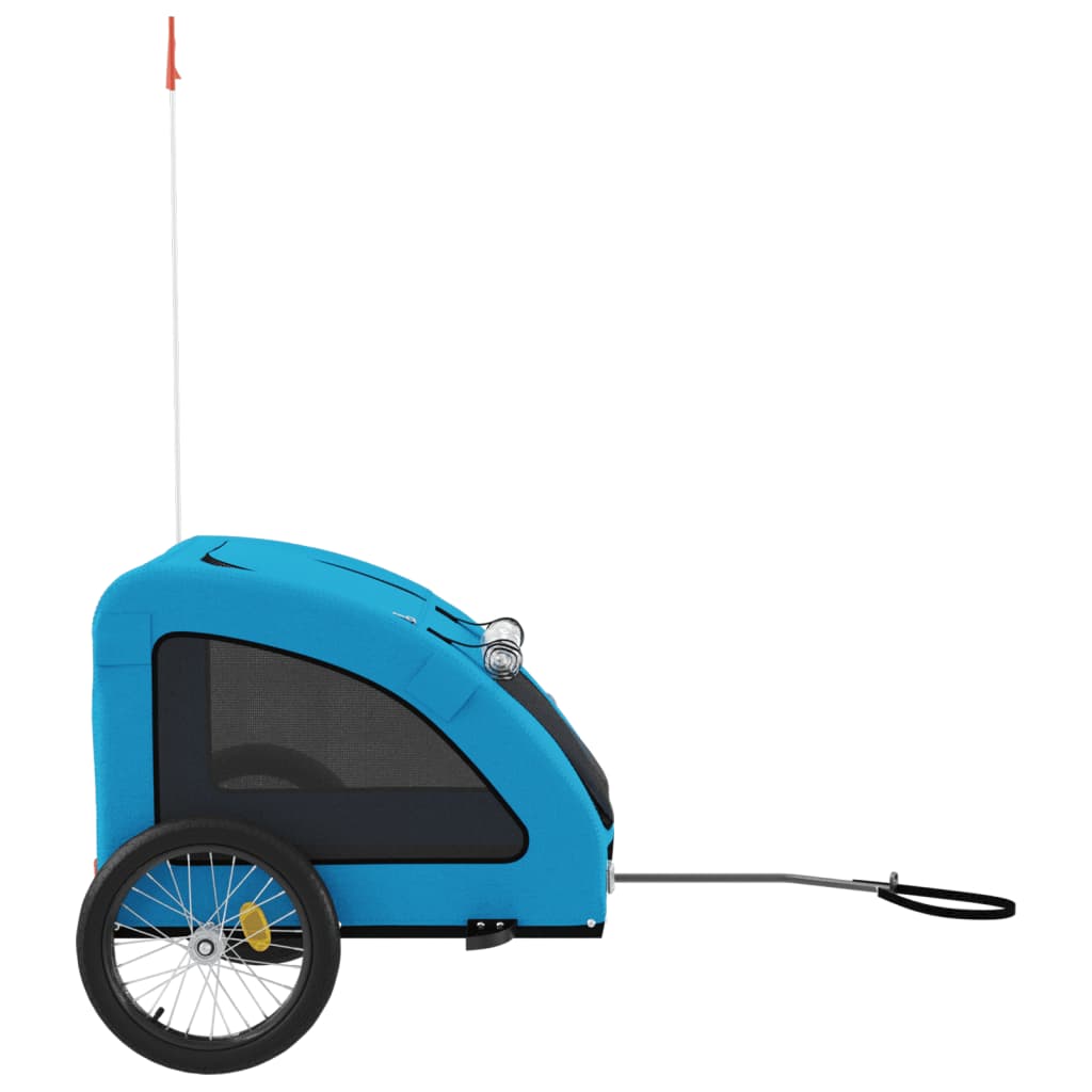 Pet Bike Trailer Blue Oxford Fabric and Iron