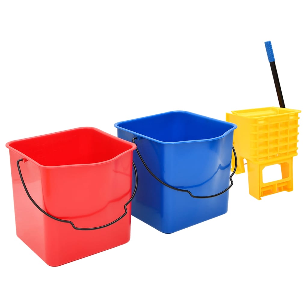 Cleaning Trolley with Buckets and Wringer PP&Chromed Steel