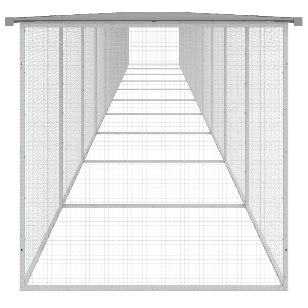 Chicken Cage with Roof Light Grey 1003x98x90 cm Galvanised Steel