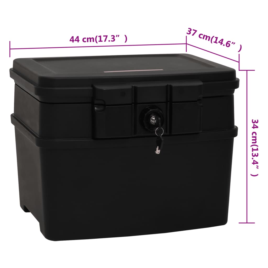 Safe Box Black 44x37x34 cm