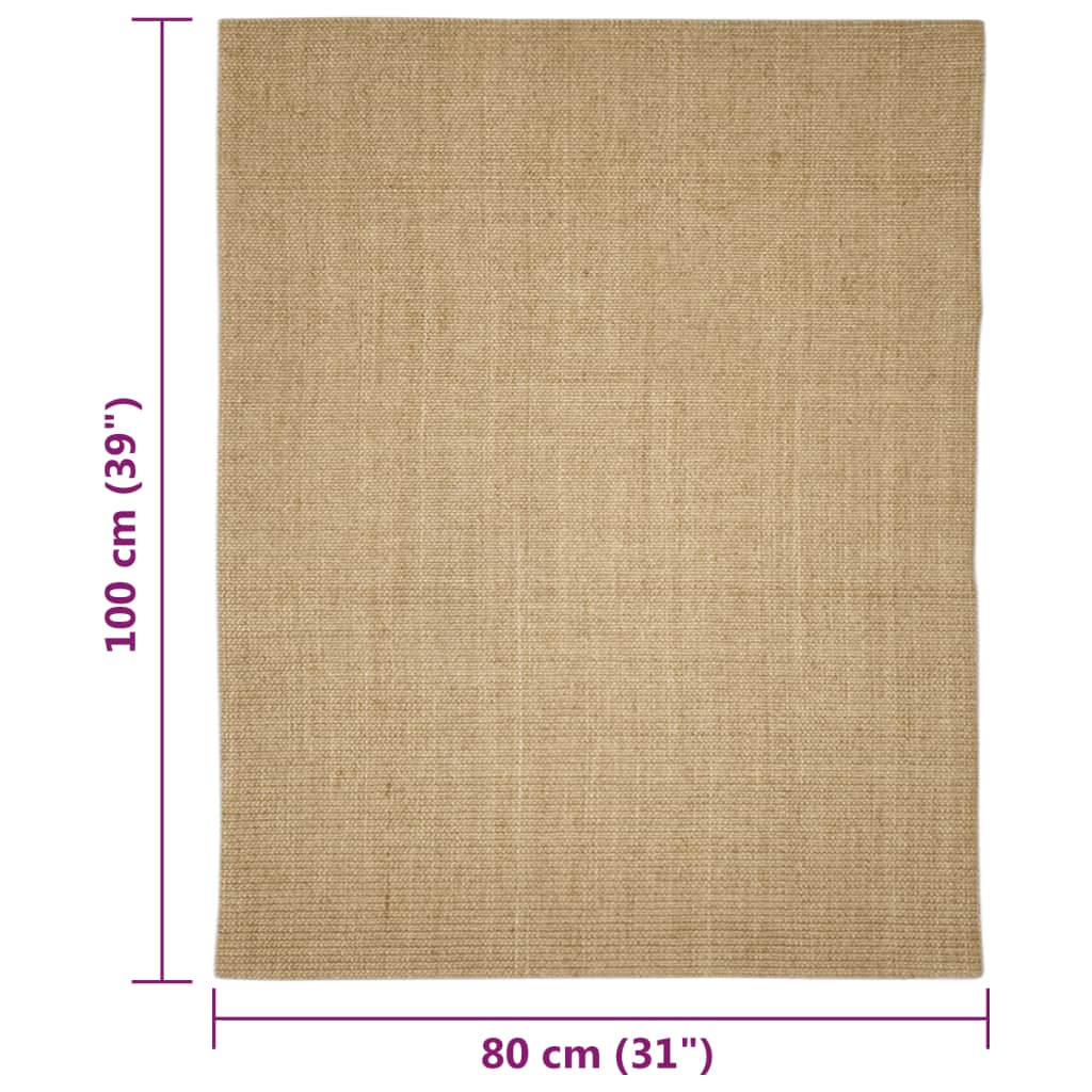 Sisal Rug for Scratching Post 80x100 cm