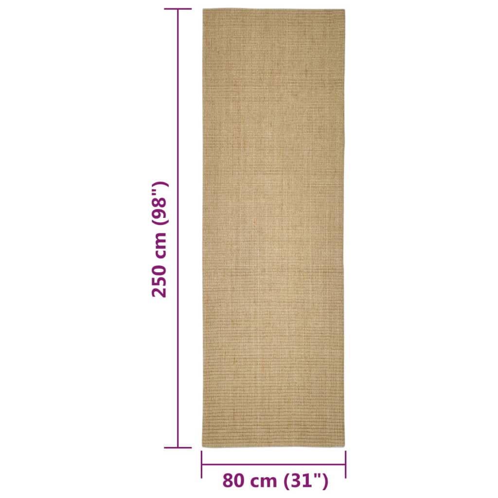 Sisal Rug for Scratching Post 80x250 cm