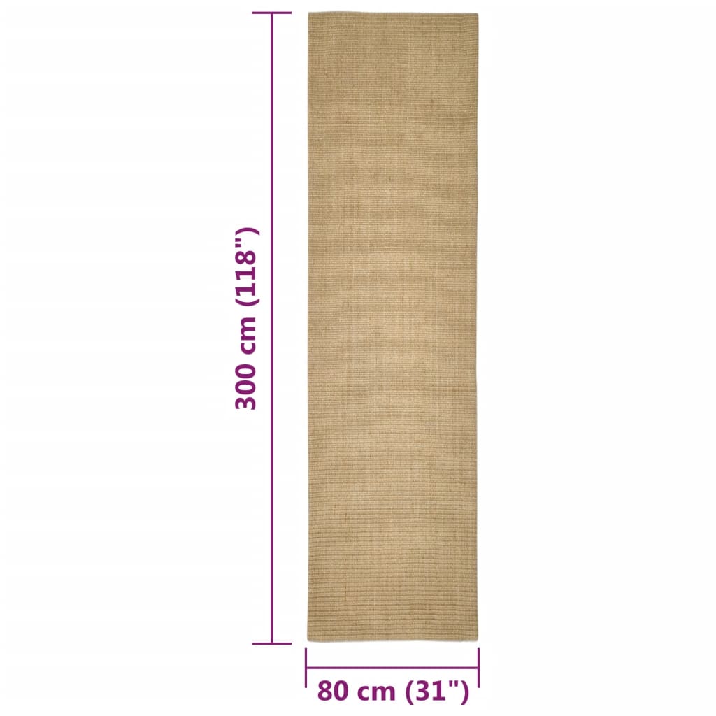 Sisal Rug for Scratching Post 80x300 cm