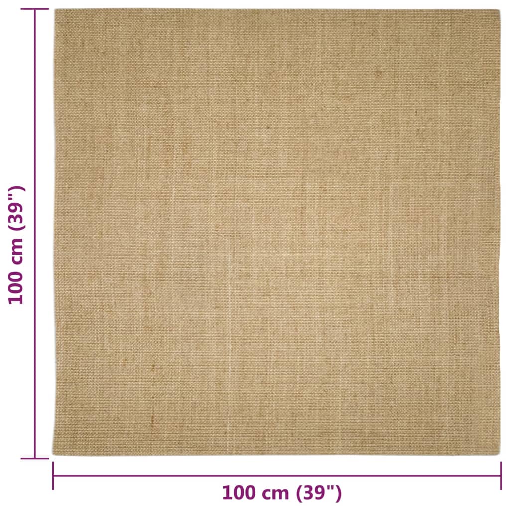 Sisal Rug for Scratching Post 100x100 cm