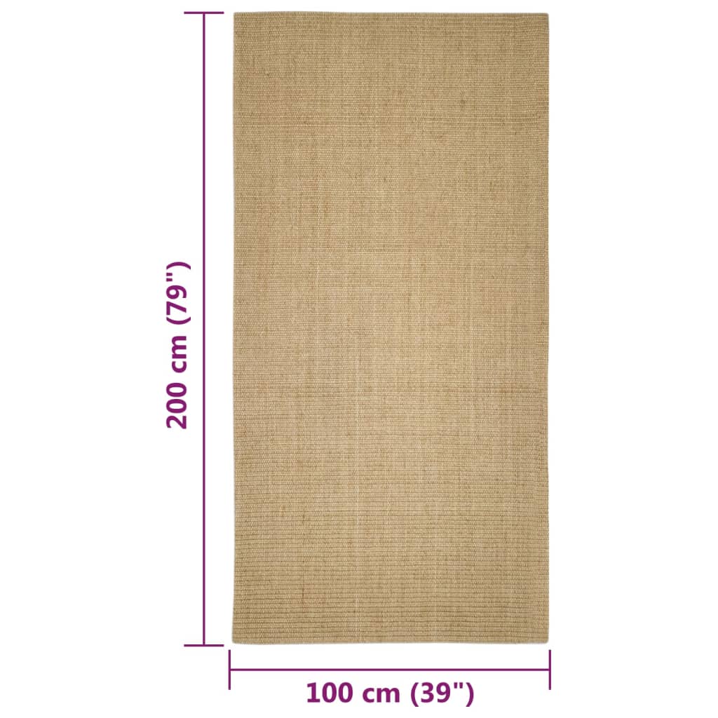 Sisal Rug for Scratching Post 100x200 cm