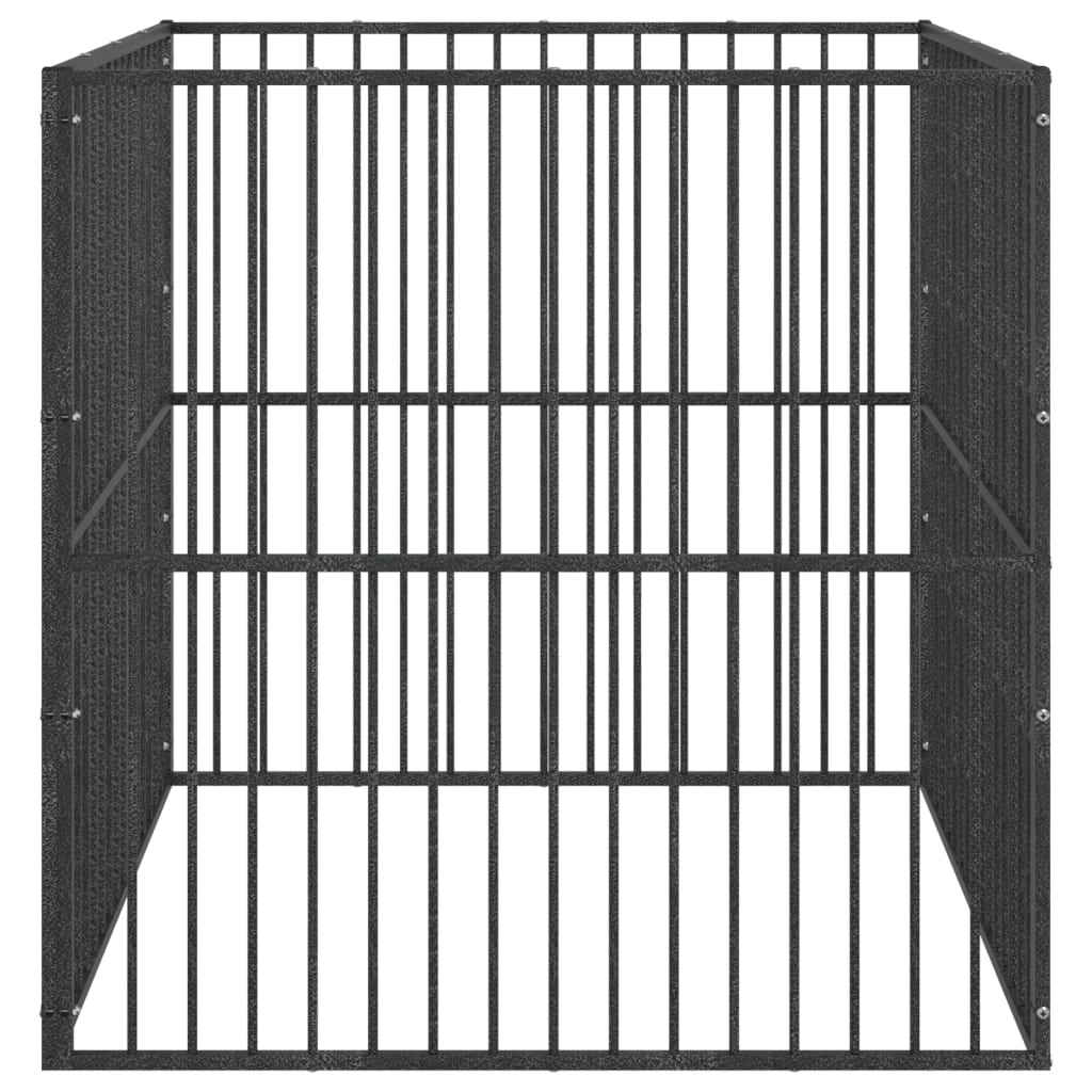 Dog Playpen 4 Panel Black Galvanised Steel