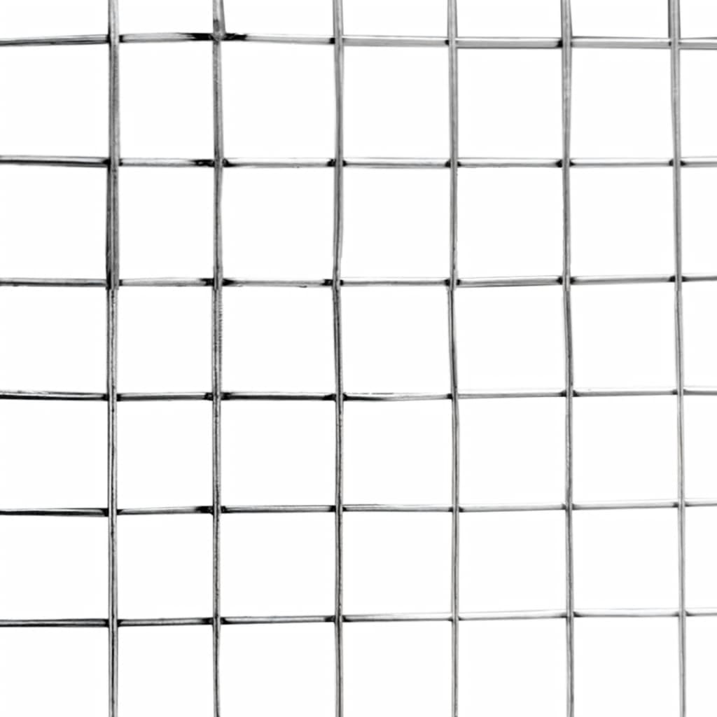 Chicken Cage with Roof and Door Silver Galvanised Steel