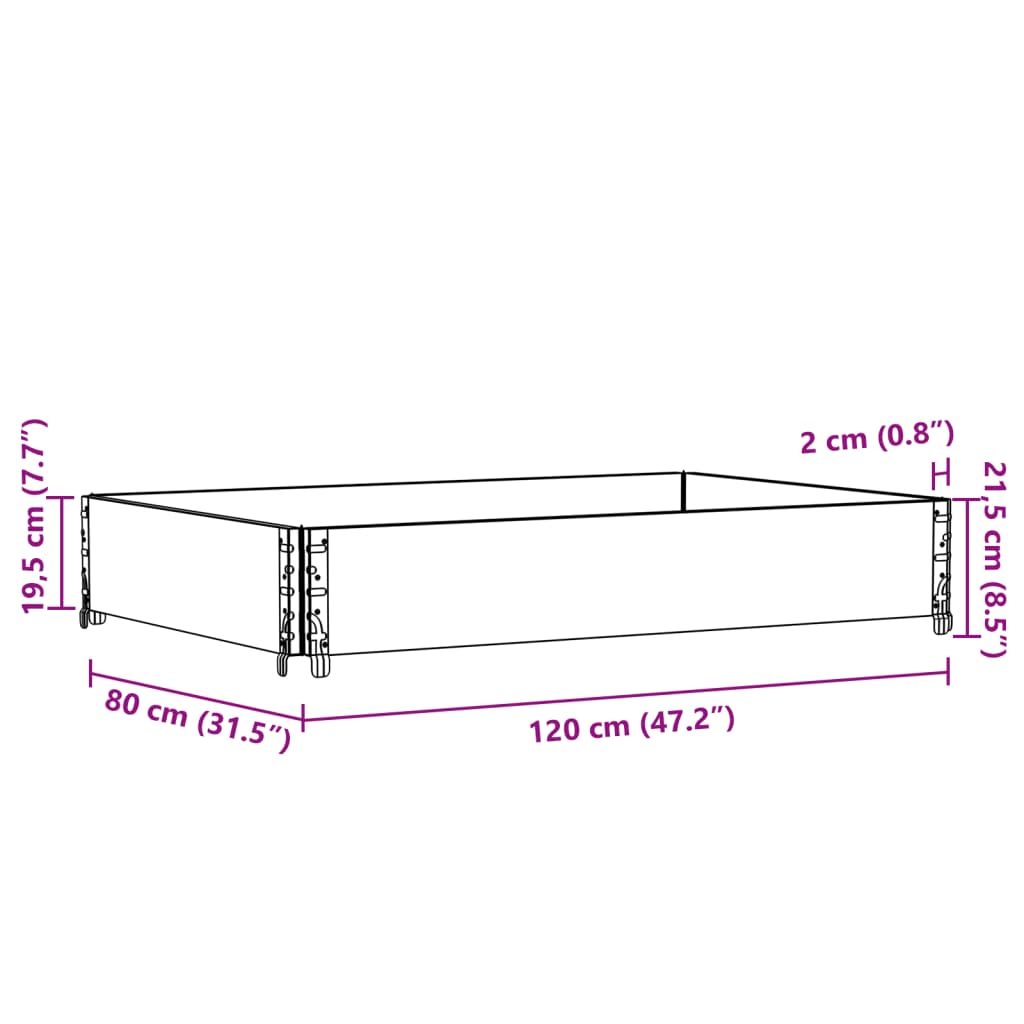 Pallet Collar Grey 120x80 cm Solid Wood Pine