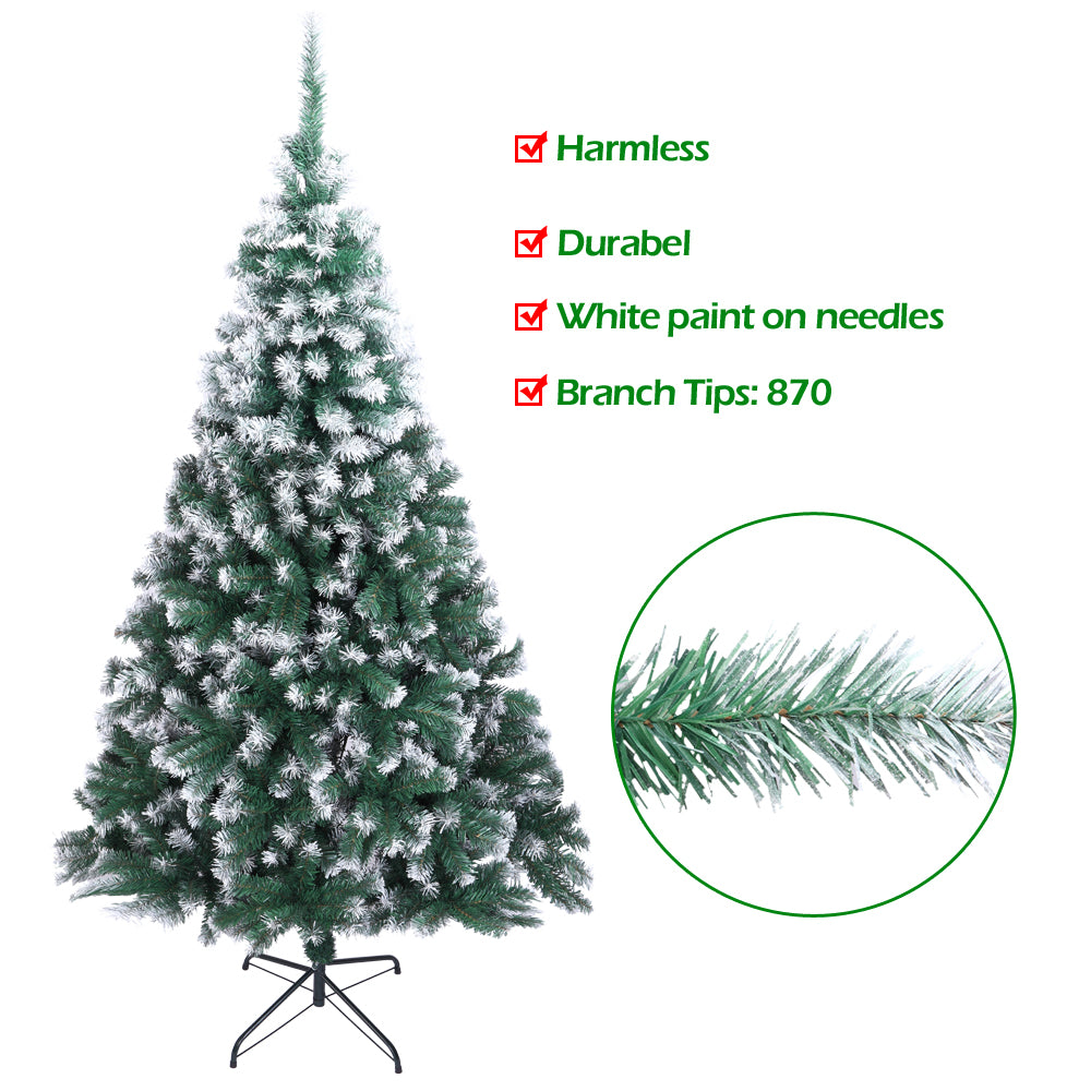 7FT 870 Branch Christmas Tree - Snowy White