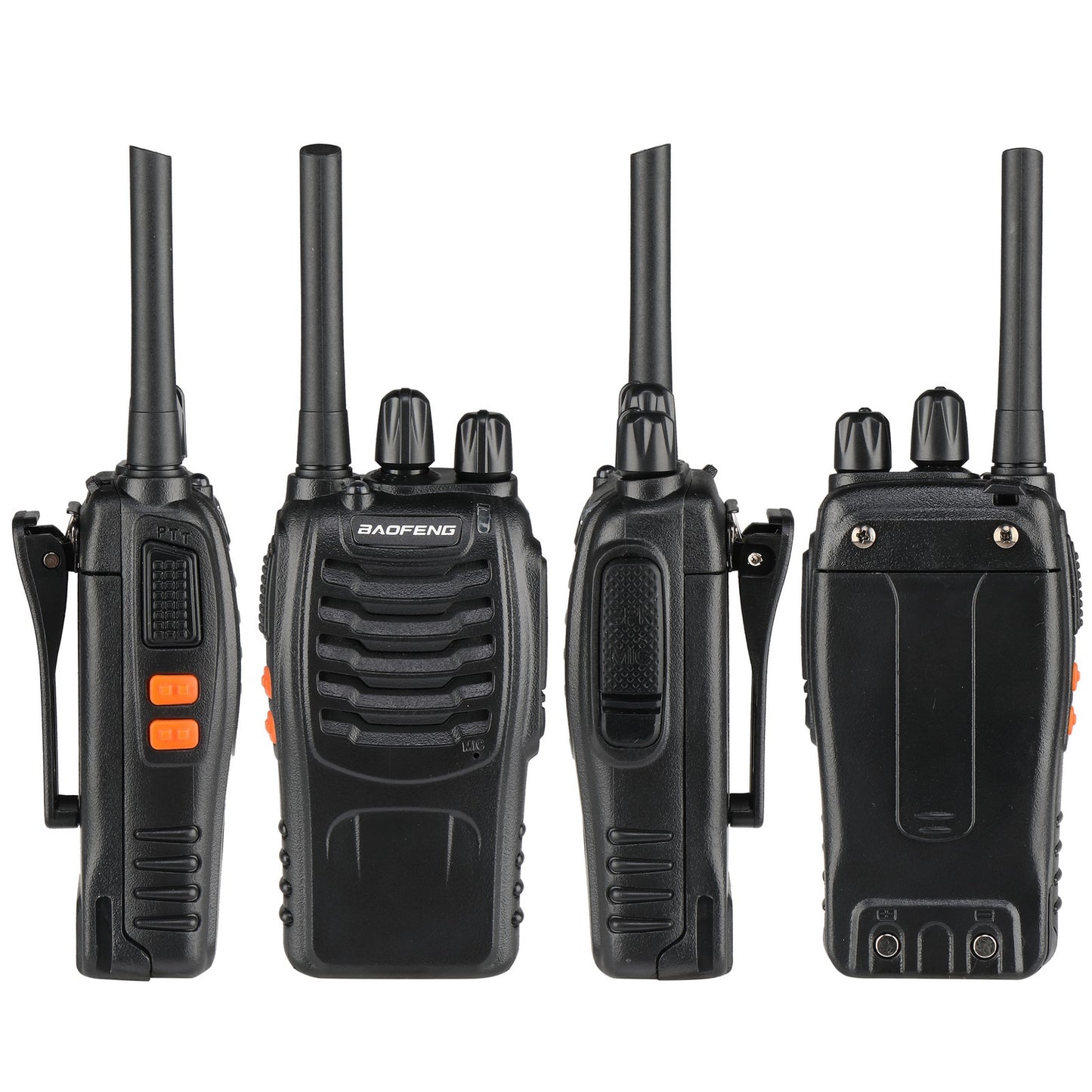 BF-88E 1500mAh Ultra-long Standby Walkie-talkie EU Standard Black - Dual Pack