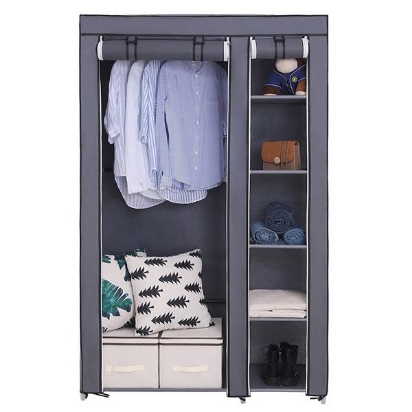 67" Portable Wardrobe - Grey