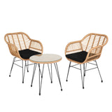 Wicker Rope Style Bistro Tea for Two Set