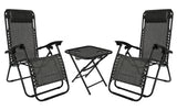 2 x Anti Gravity Chairs & Side Table - Grey