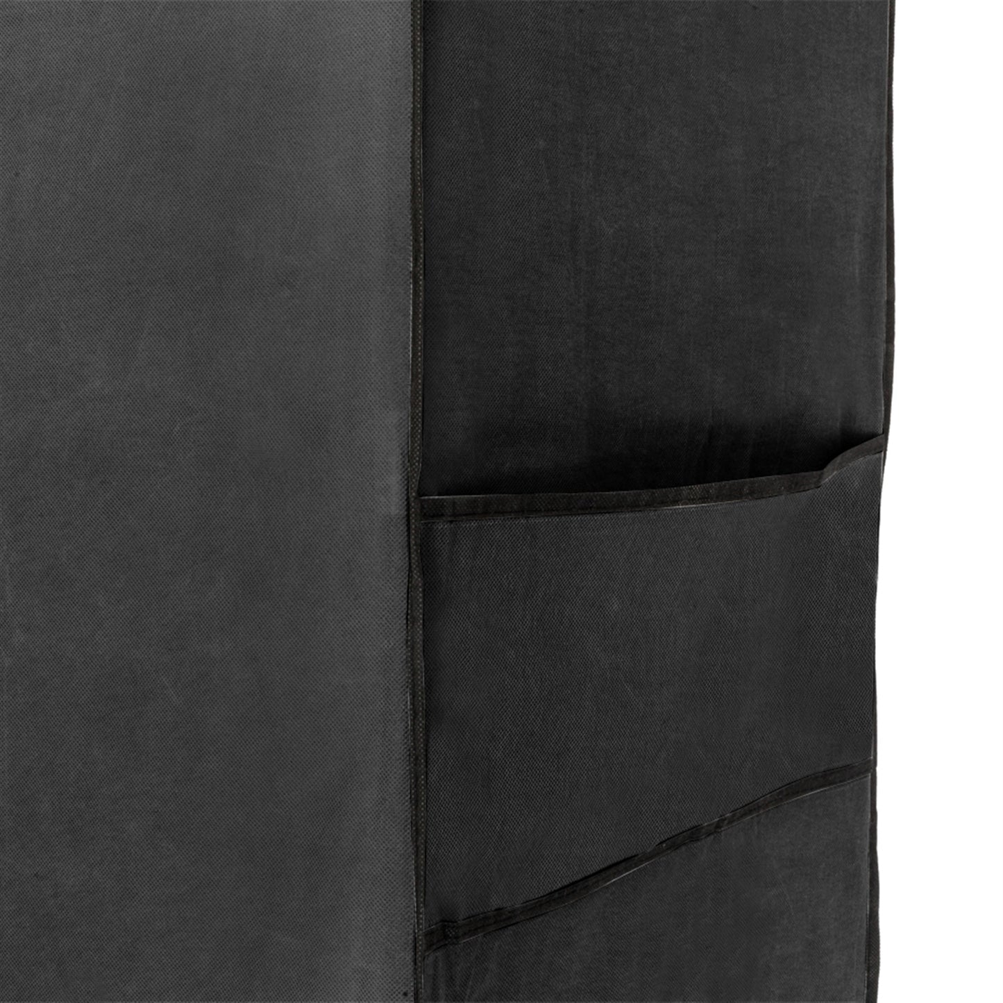 4 Layer 8 Compartment Fabric Wardrobe - Black