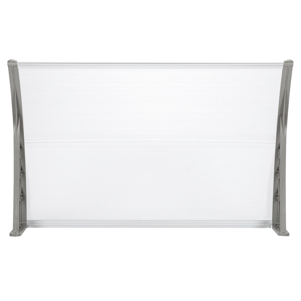 Polycarbonate Door Canopy 120cm x 80cm - Silver Grey