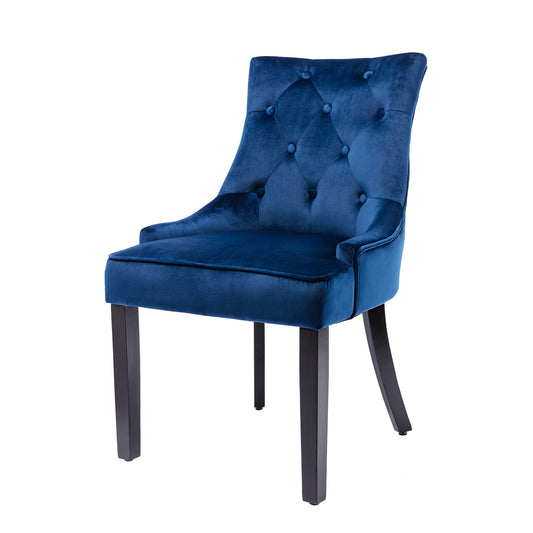Dining Chairs with Arms x 2 - Navy Blue