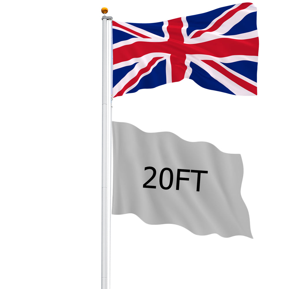 20ft Flag Pole with 2 Union Jack Flags