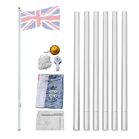 20ft Flag Pole with 2 Union Jack Flags