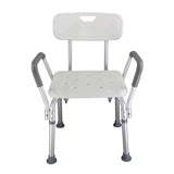 Bathroom Safety Chair with Arms - White