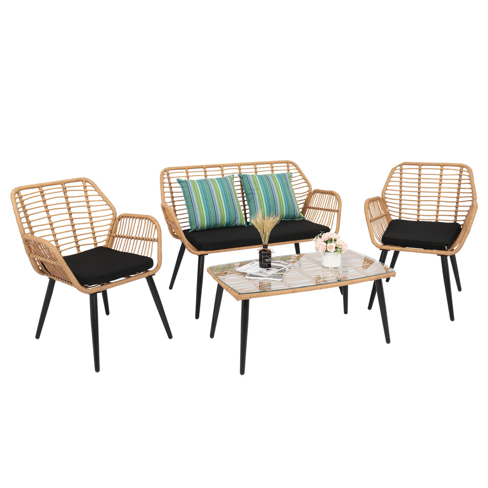 Wicker Rope Style 4 Seater Rattan Set
