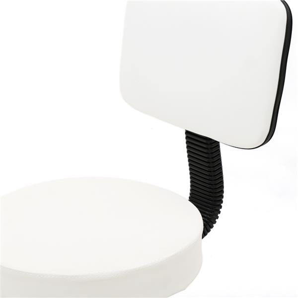 Round Shape Adjustable Salon Stool with Back White